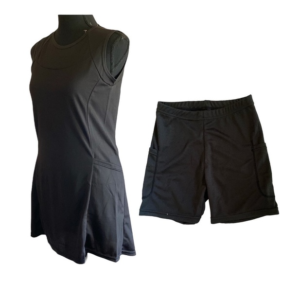 Workout Exercise Mini Dress with Boy Shorts XS NW…Gothic NWT Black 2 pc - Picture 1 of 11